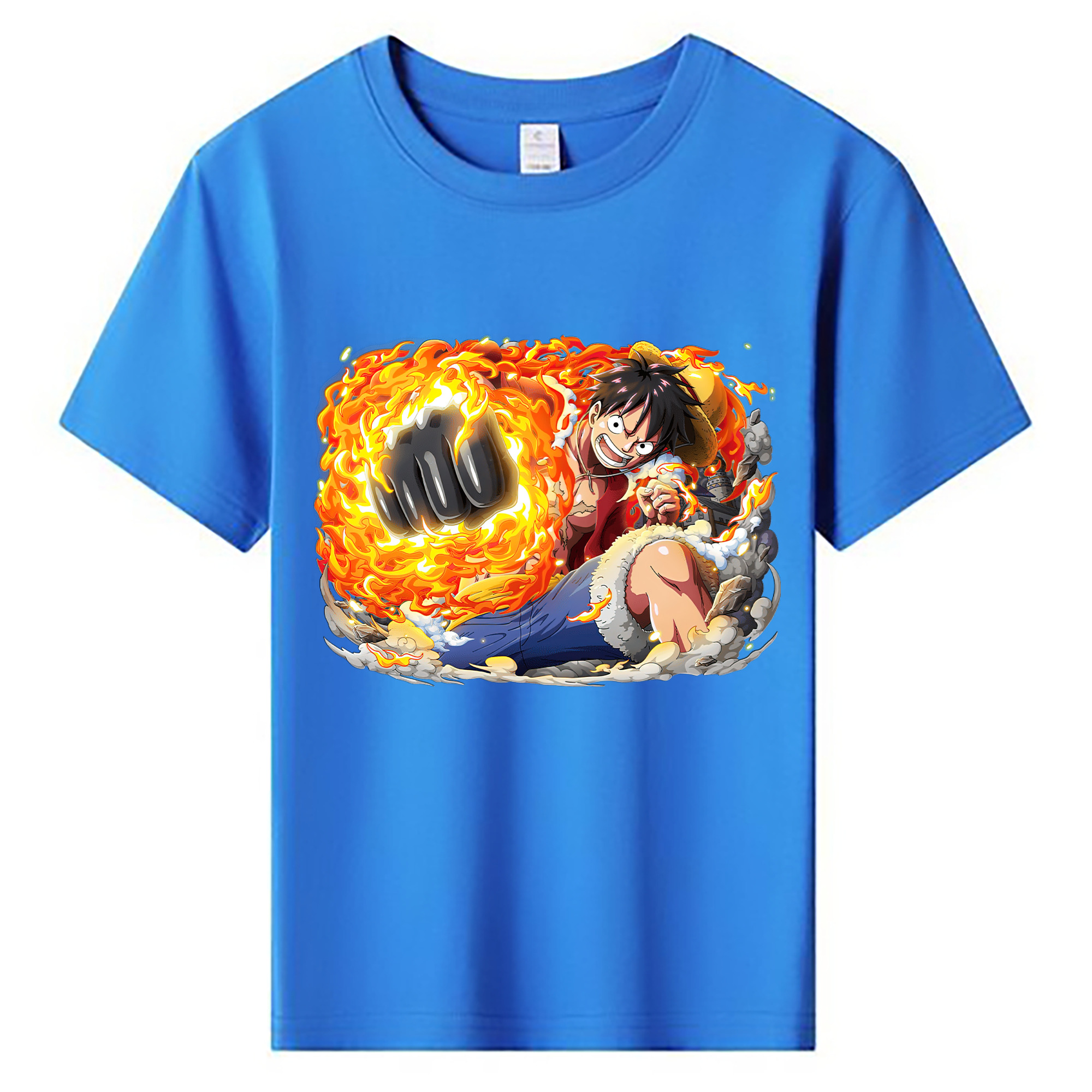 ワンピース モンキー・D・ルフィ ONE PIECE Monkey D. Luffy 綿100％キッズTシャツ（フロントプリント）
